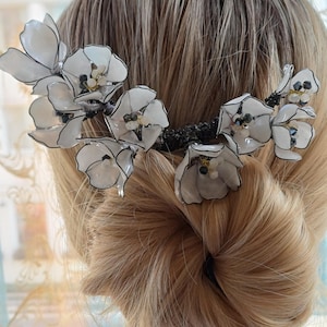 Large White Flowers U Shape  Hairpin,Japanese Style Hairpin, Hair Stick, Bridal Hair Pin, Wedding Accessories, Gift Ideas