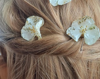 Real Hydrogen Resin Flowers Japanese Kanzashi Hairpin, Wedding Accessories, Wedding Hairpin, Flowers Blossom Hairpin, Hair Accessories, Gift