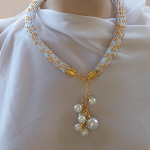 Crochet Rope Necklace: Miyuki Beaded Choker with Czech Glass