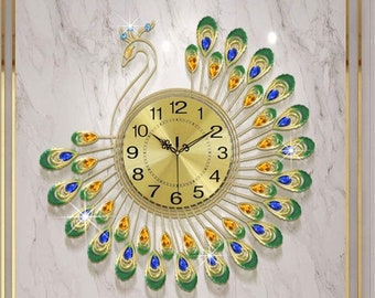 Peacock Wall Clock Etsy