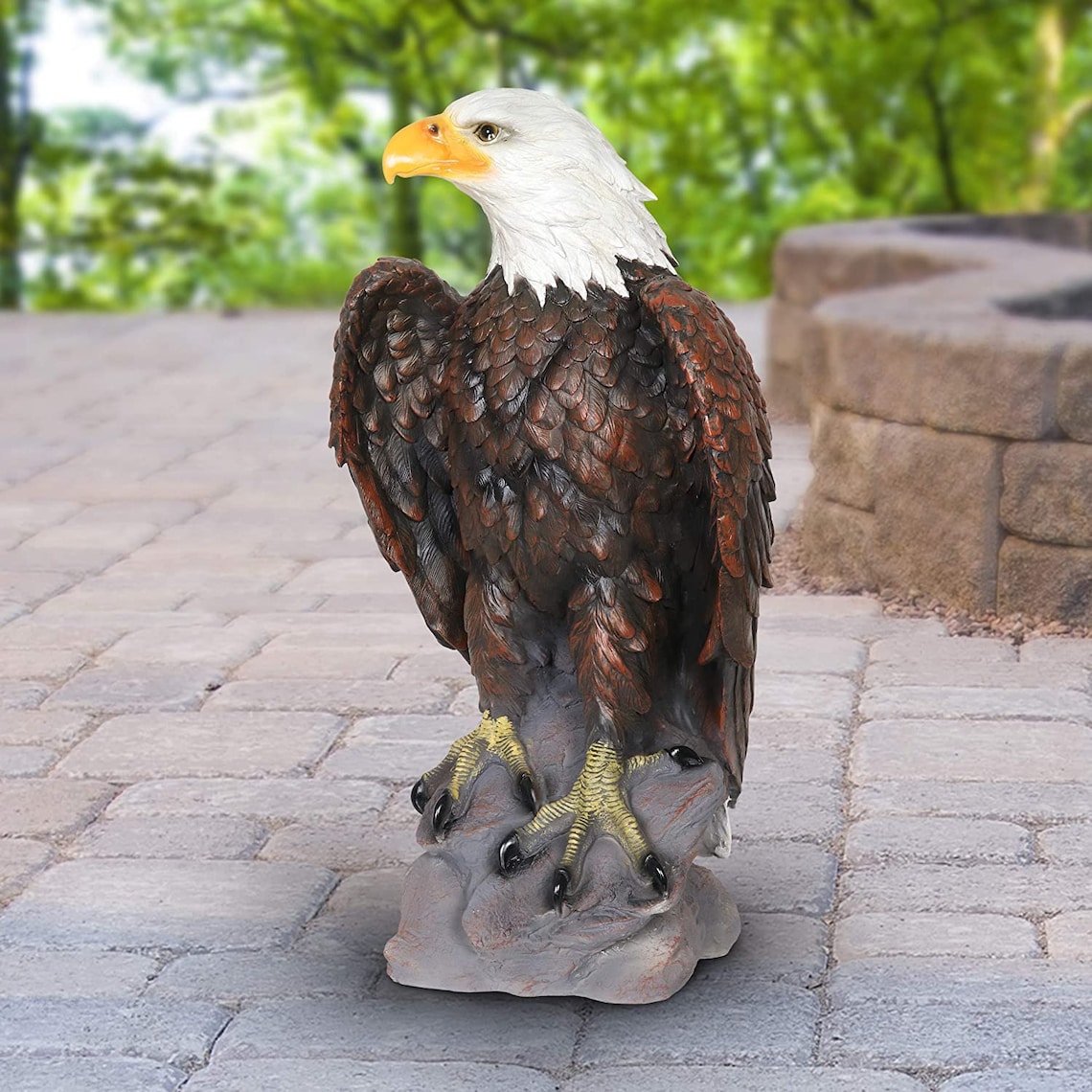 HandPainted Eagle Decor Bald Eagle Resin Statue Majestic Etsy