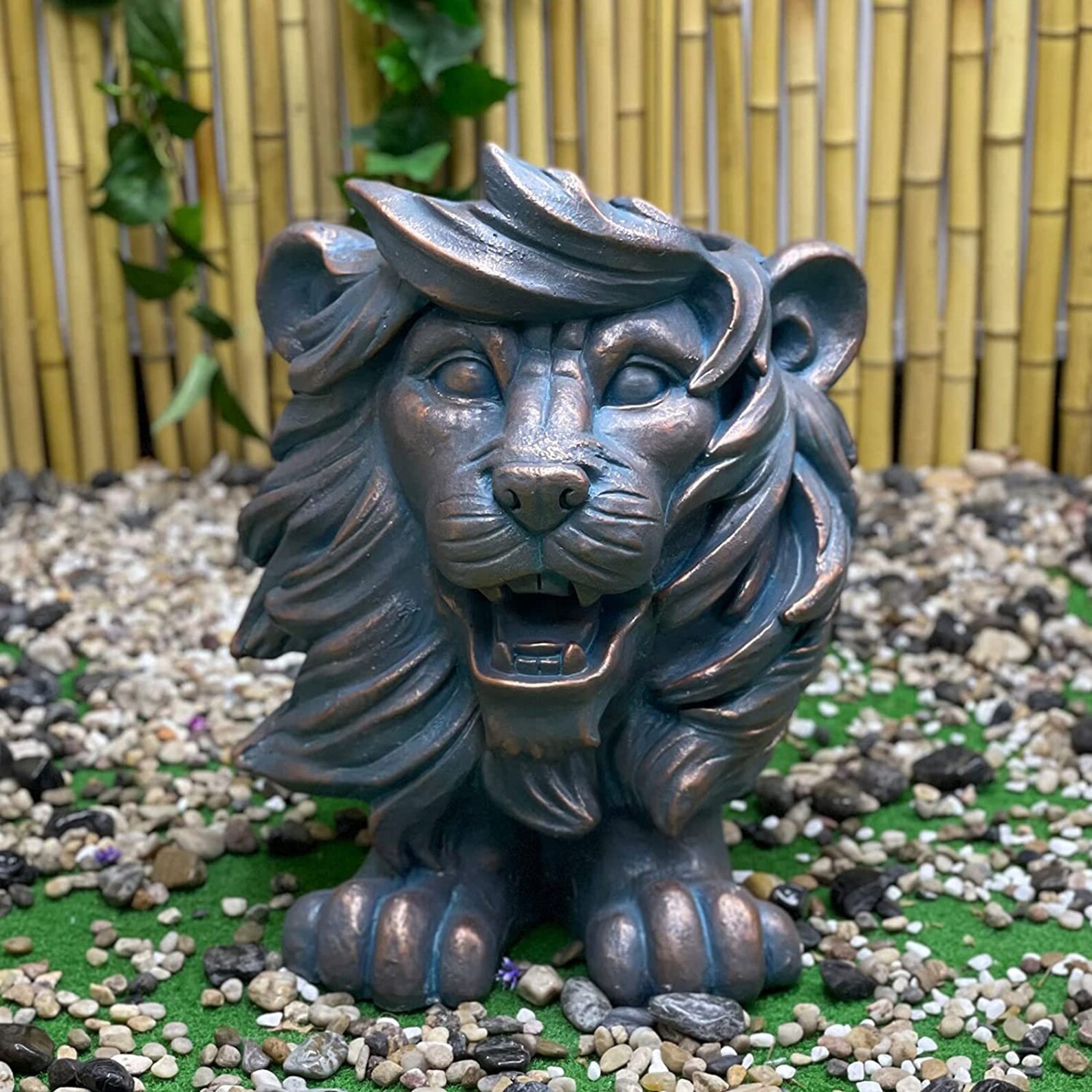 Art Deco Resin Lion Head Statue Planter Face Flower Pot for Etsy