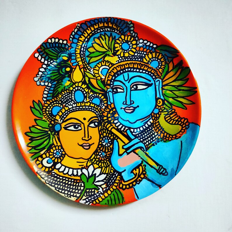 Kerala Mural Inspired Wall Decor Platewall Piecewall Etsy