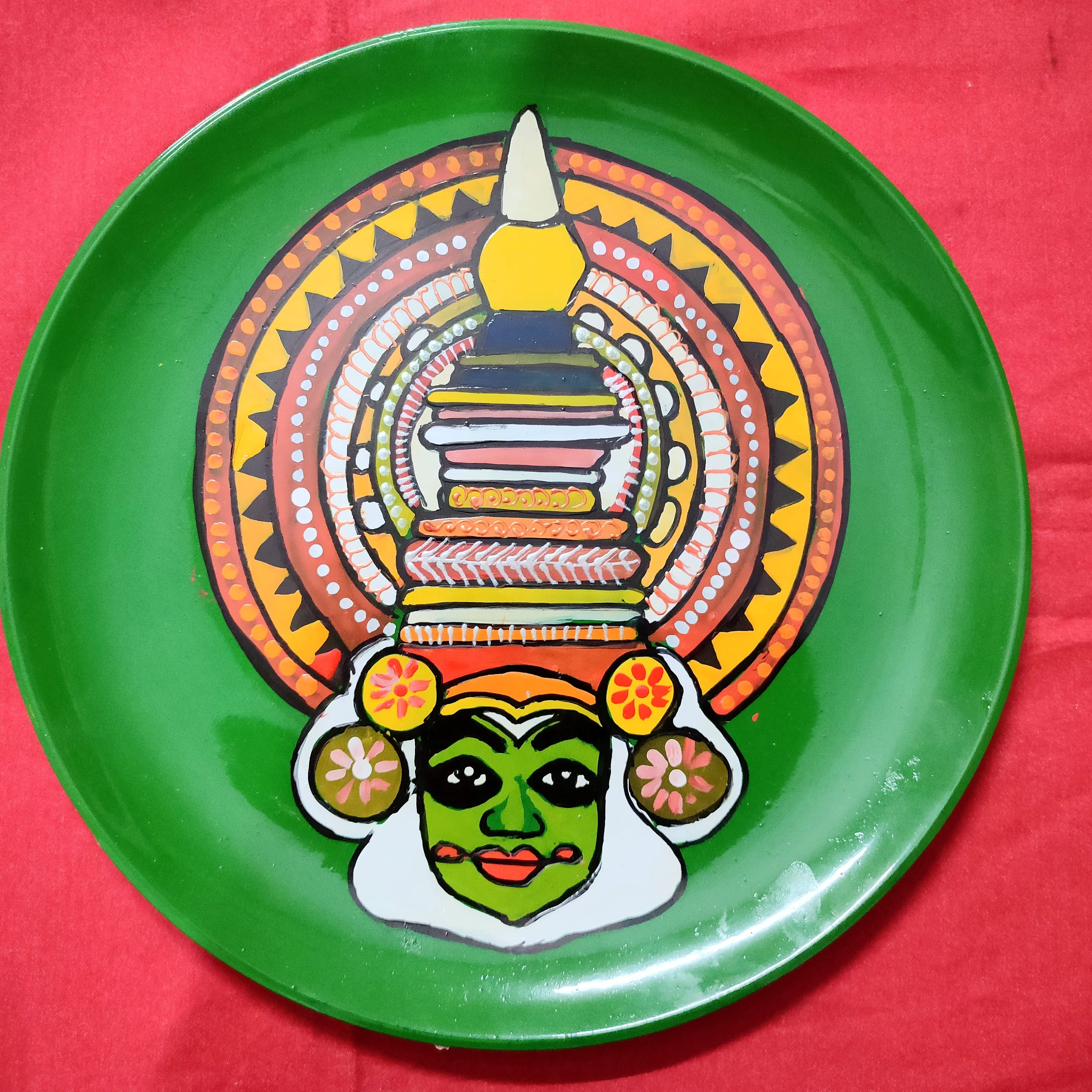 Indian Theme Handpainted Wall Decor Plate,wall Piece,indian Wall Art