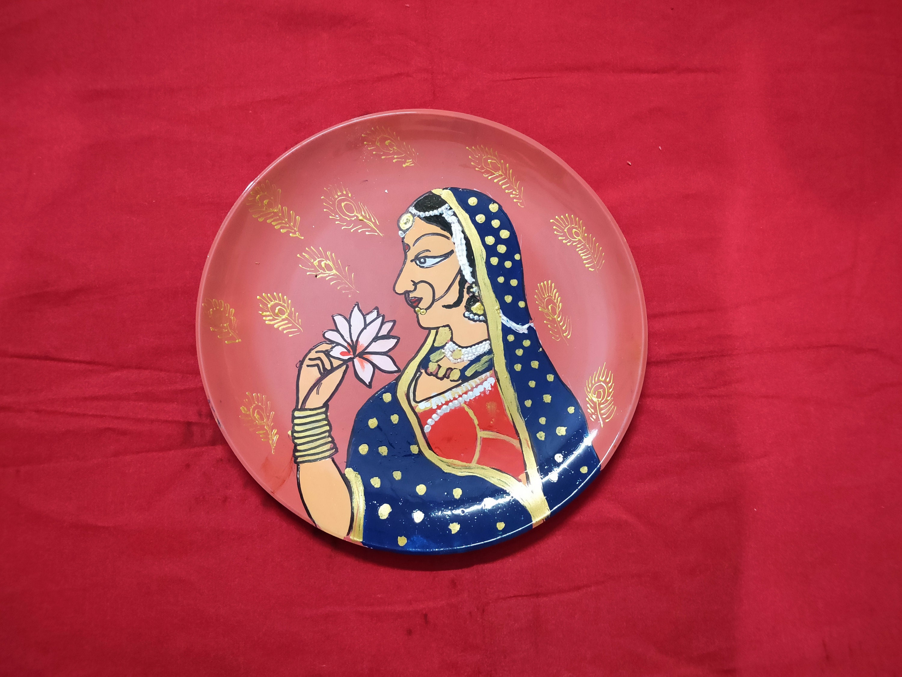 Rajasthani theme wall decor plates Rajasthani princess Etsy