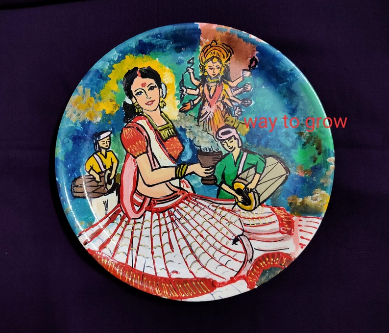 Bengali Culture Handpainted Wall Decor Plateswall Etsy