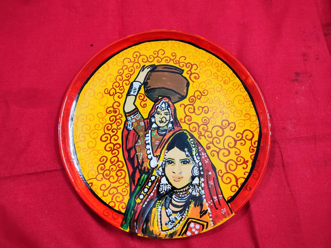 Rajasthani theme wall decor plates Rajasthani princess Etsy