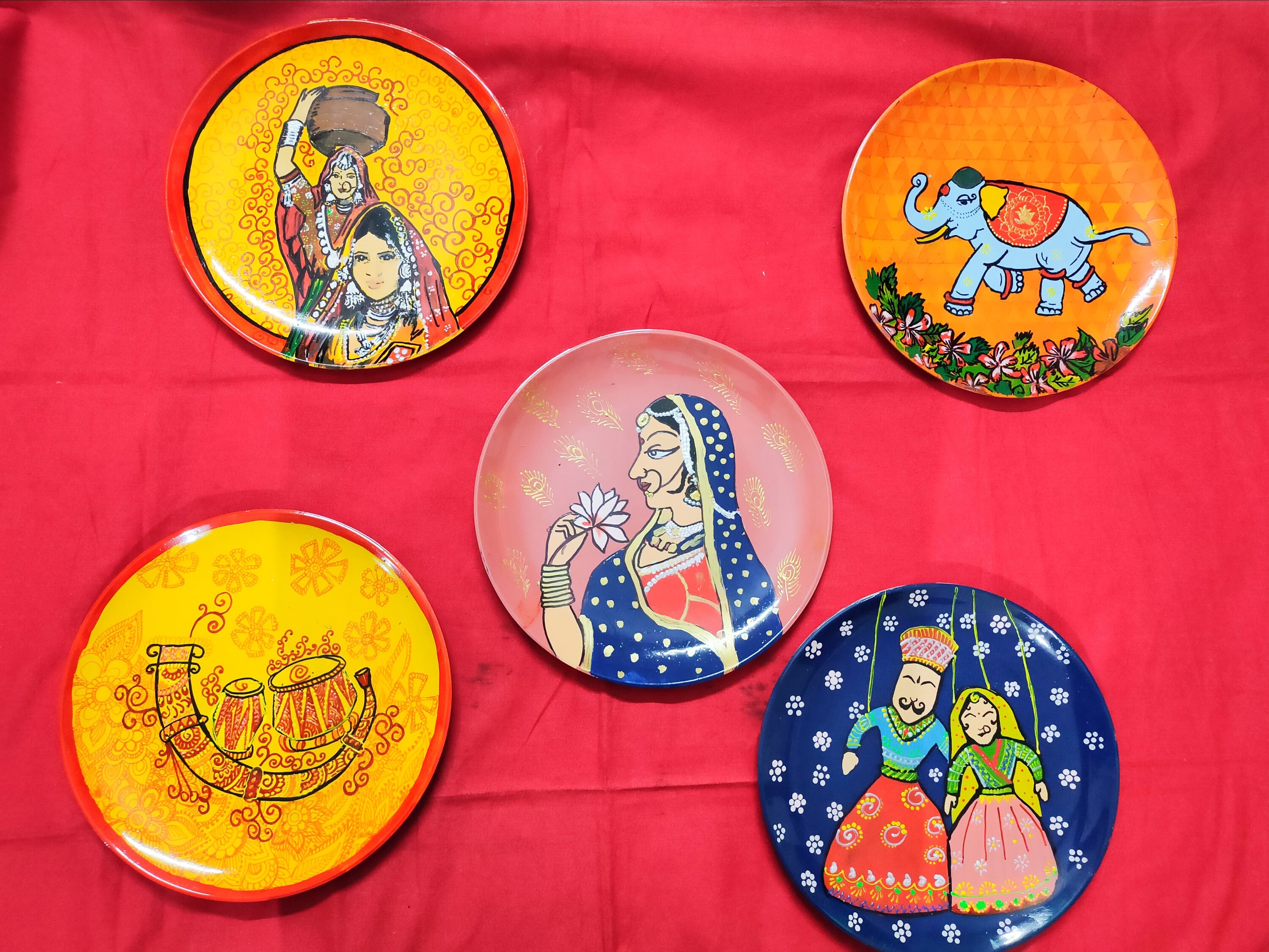 Rajasthani theme wall decor plates Rajasthani princess Etsy