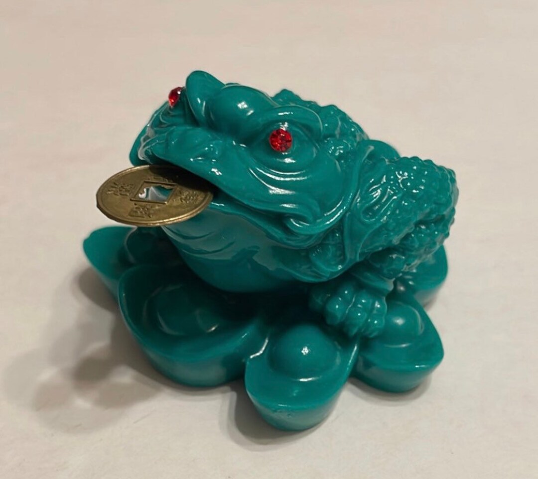 Green Money Toad Lucky Frog Wealthbeckoning for Excellent Etsy