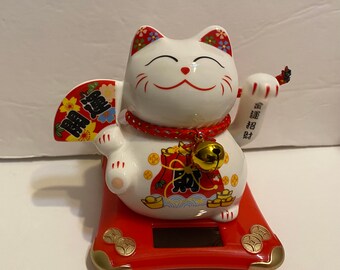 Lucky cat 70s taiwan salt /& pepper pottery miniature lucky kittens saline and kawaii porcelain pepino