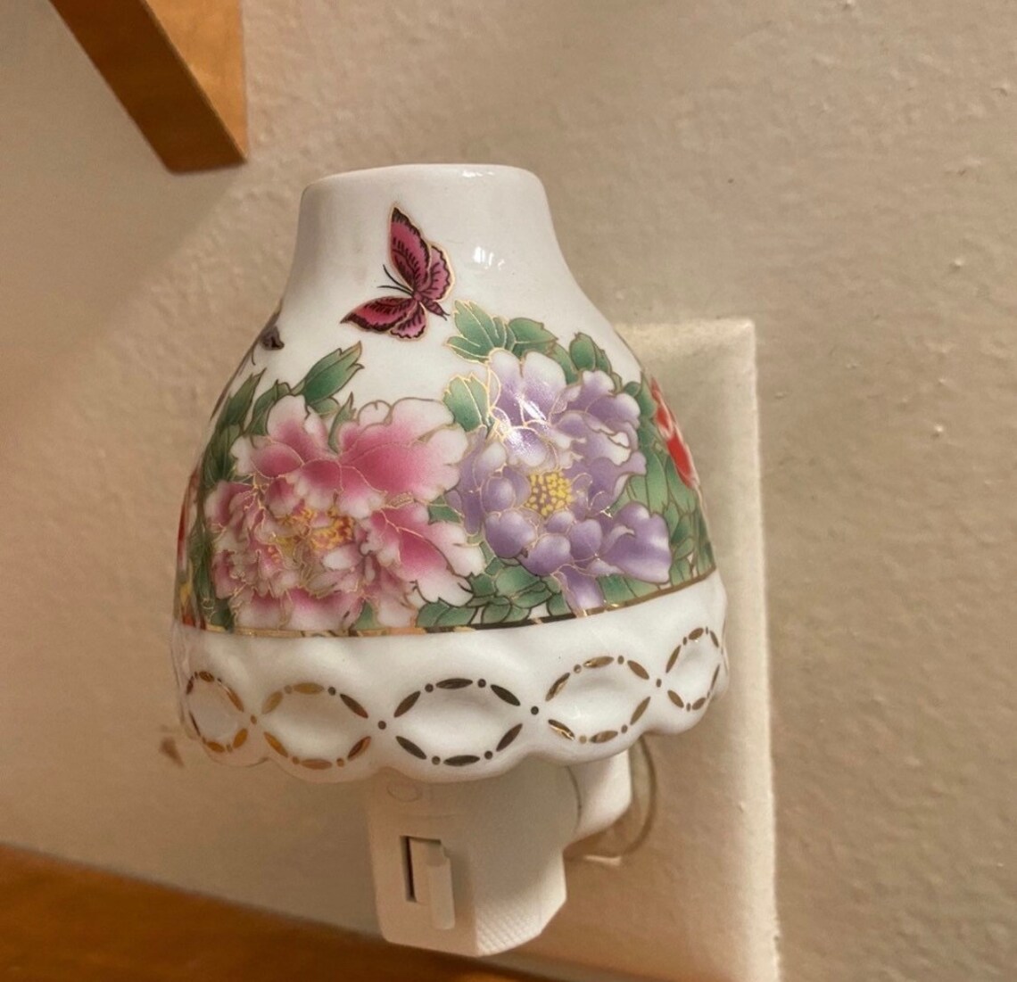 Beautiful Floral butterfly wall plugin Night Light Shade Etsy