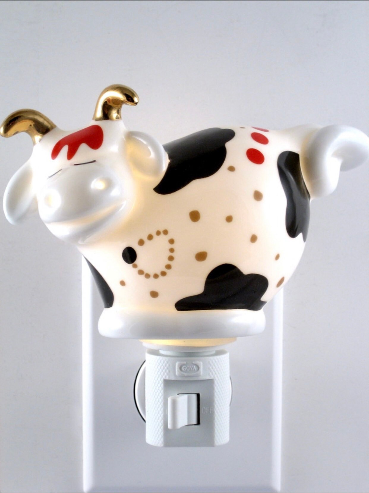 Lucky cute Cow porcelain wall plugin night light Etsy
