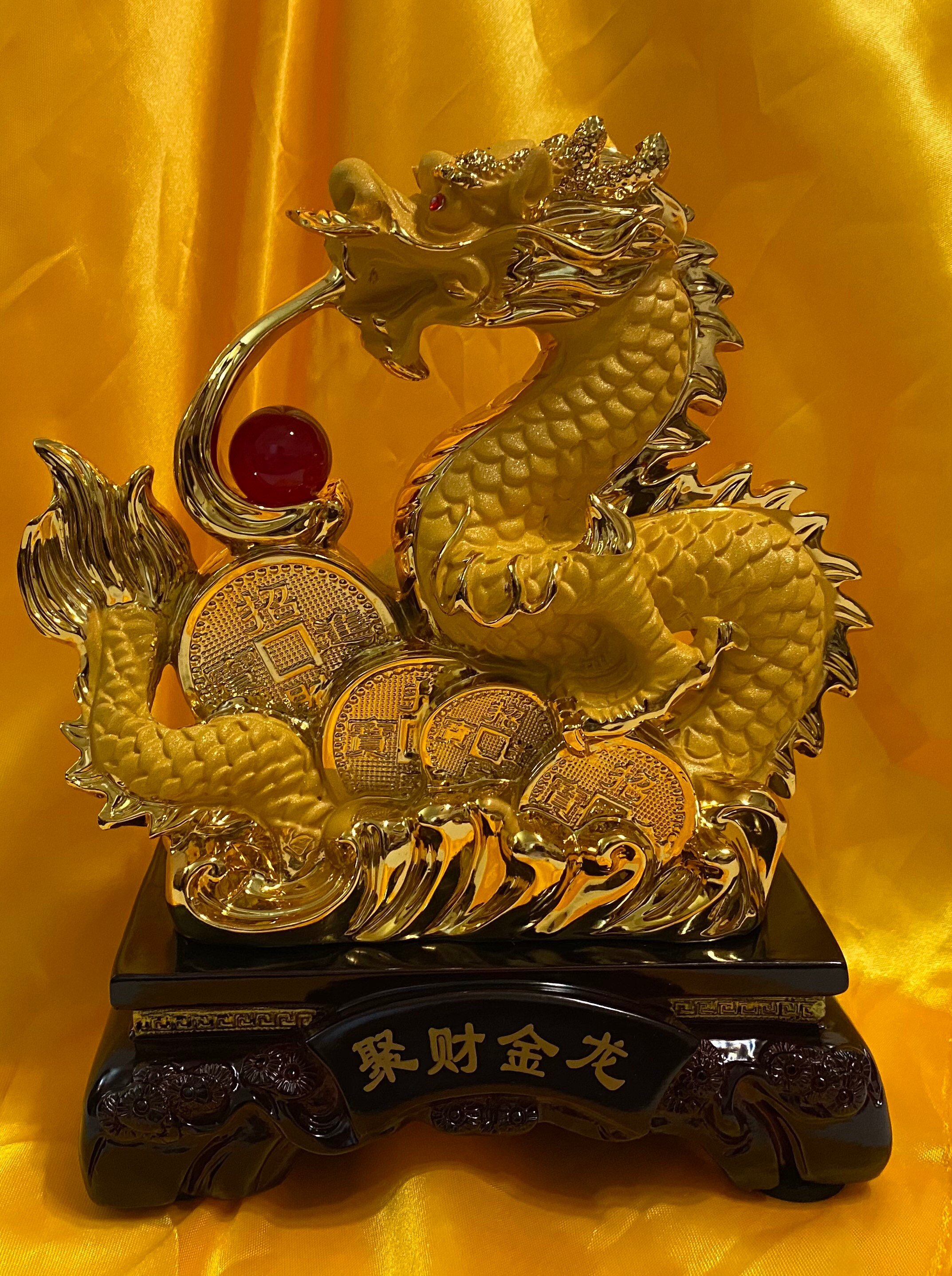 qianyue 3D Crystal Dragon Ball Figurine Feng Shui Ufficio Decorativo Storm Glass Ball Palle Ornamenti Animal Dragon Statua Crafts 60mm 
