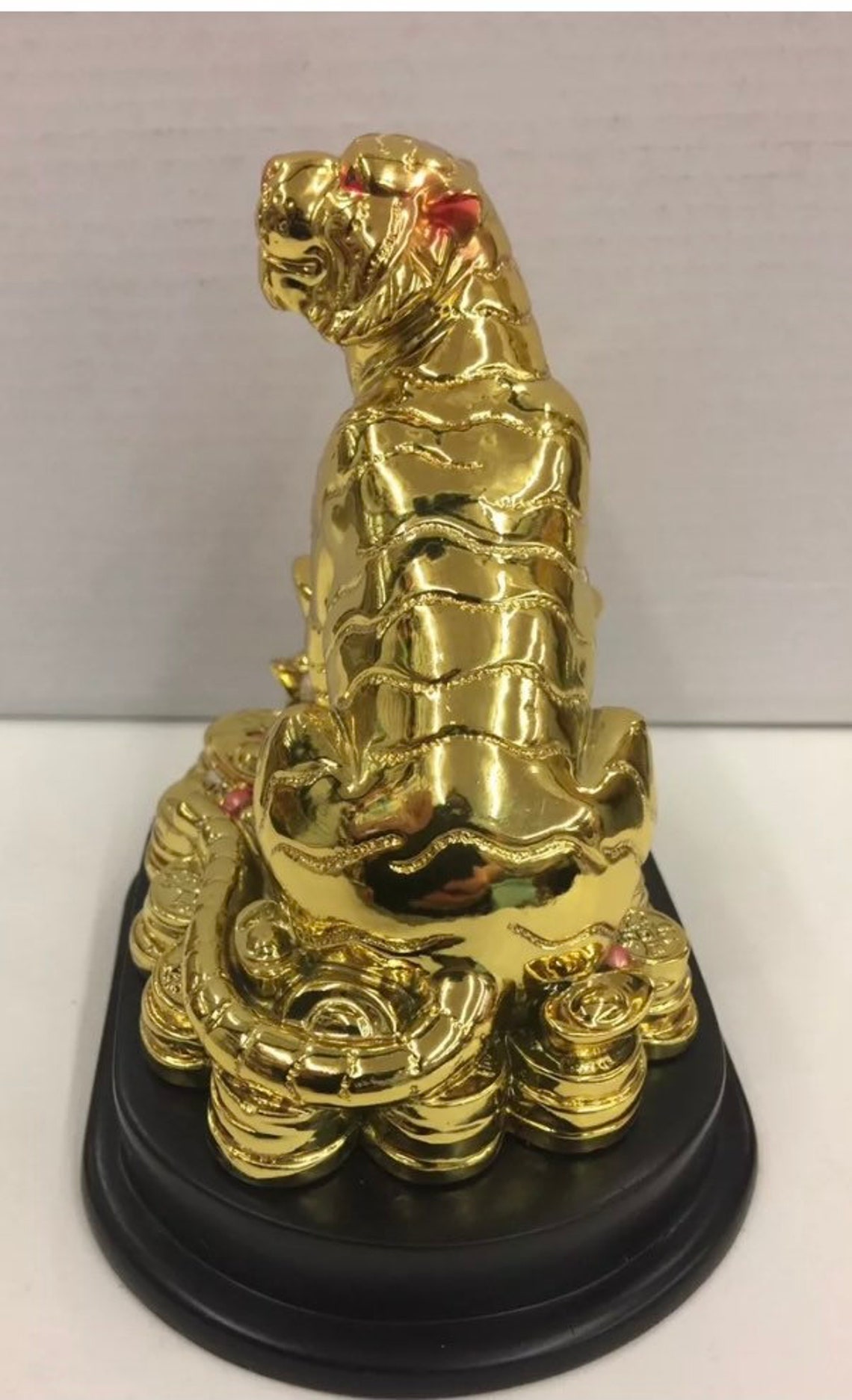 Feng Shui 4.5 Gold Tiger Statue Wealth Lucky Figurine Gift & Etsy