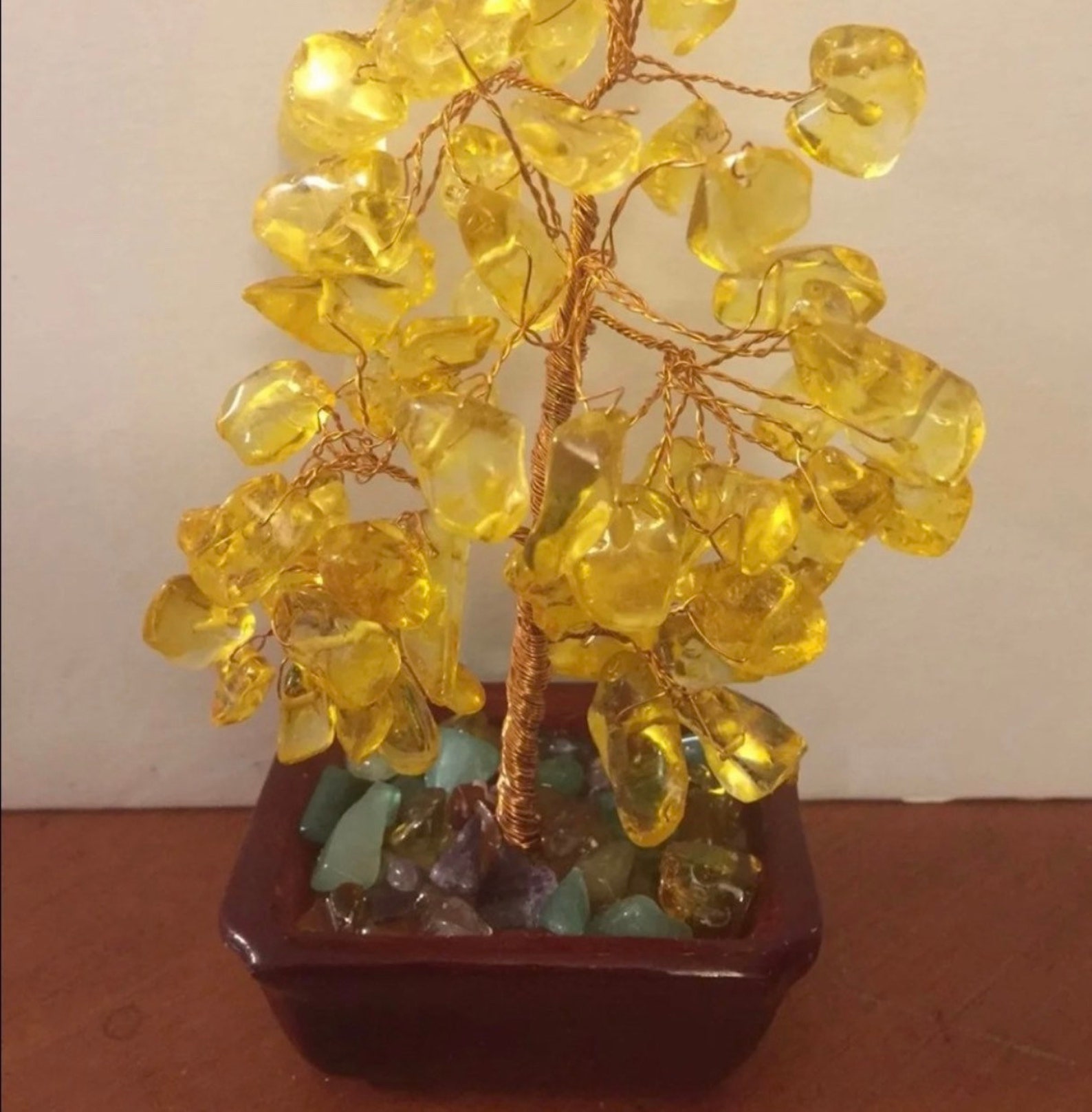 6 Crystal Money Tree yellow Gem With Pot Feng Shui Etsy