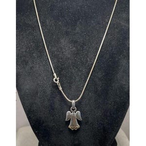 Halsband med ängelhänge i 925 sterling silver, italiensk ormkedja, 40 cm, thailändskt 6,2 g bild 1