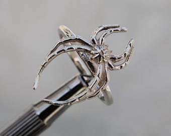 Spider Web Sterling Silver Ring, 925 Sterling Silver Ring, Spider Goth Ring For Unisex, Wild Spider Ring, Birthday Gifts, Gifts For Her
