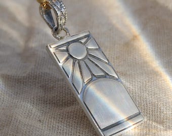 Hanafuda Anime Pendant, Anime Inspired Pendant, Sterling Silver Pendant, Goth Anime 925 Sterling Silver Necklaces For Unisex, Anime Pendant