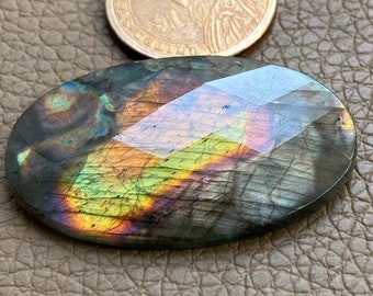 Labradorite Faceted Gemstone 1 Piece Stone Natural Labradorite Faceted Cabochons Handmade And hand polished