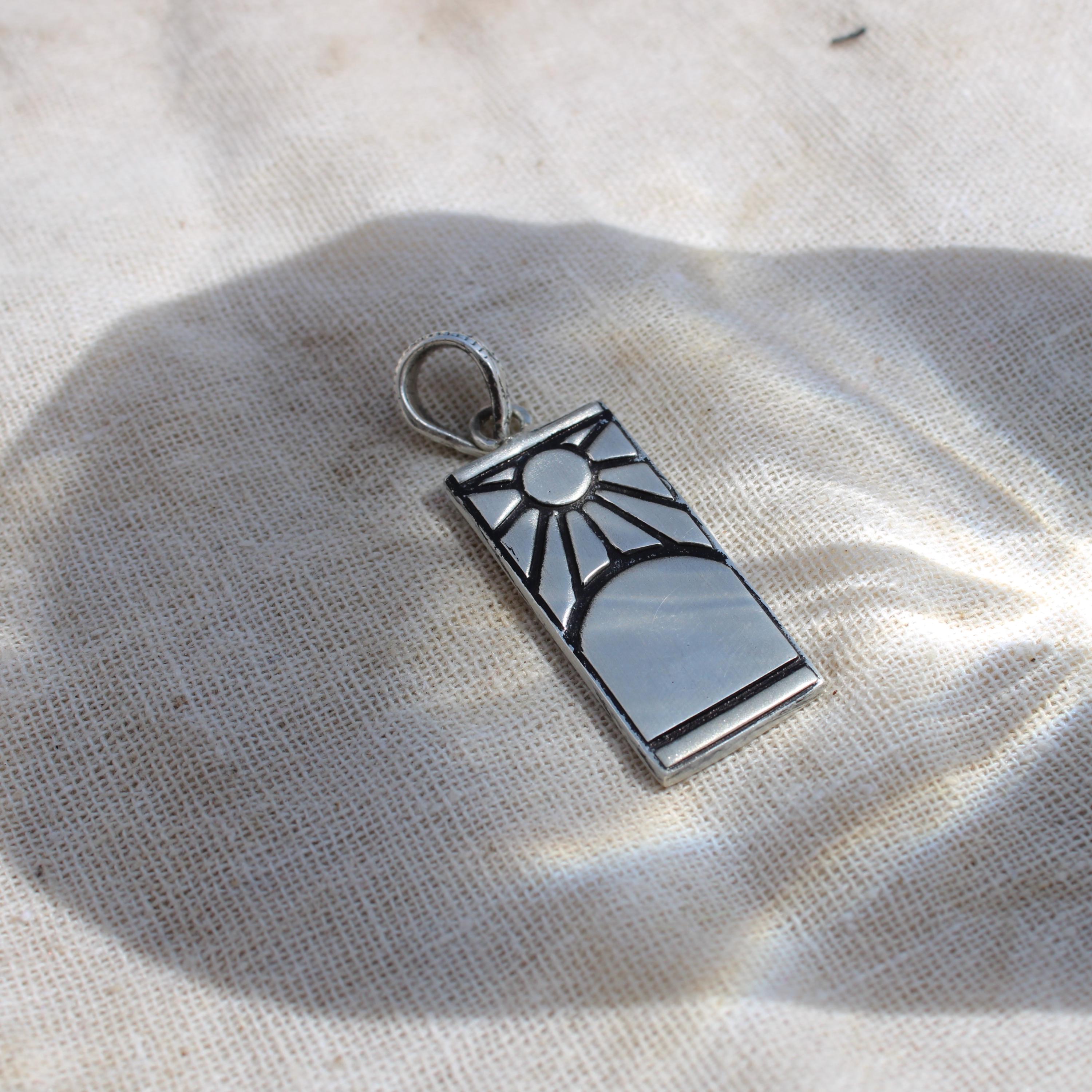 Oxidized Hanafuda Anime Pendant, Anime Inspired Pendant, Sterling Silver Pendant, 925 Sterling Silver Necklaces For Unisex, Anime Pendant