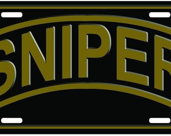 SNIPER Plaque d’immatriculation métallique - United States Military Infantry Combat Sniper Plaque d’immatriculation Craft Supply