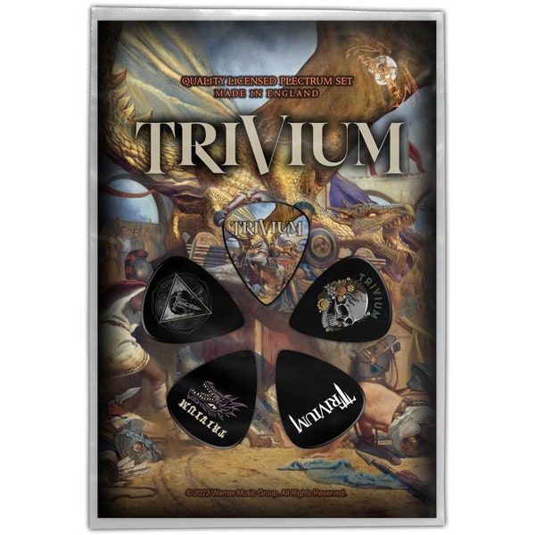 TRIVIUM Guitar Pick 5 Piece Set - Trivium Court Of The Dragon Heavy Metal Band - Plectrum Set Craft Supply - Officially Licensed