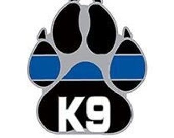 Police K9 Dog Paw Lapel Pin - K-9 THIN BLUE LINE Police Law Enforcement - Enamel Pin Backpack Tie Shirt Trading Button Pinback Craft Supply