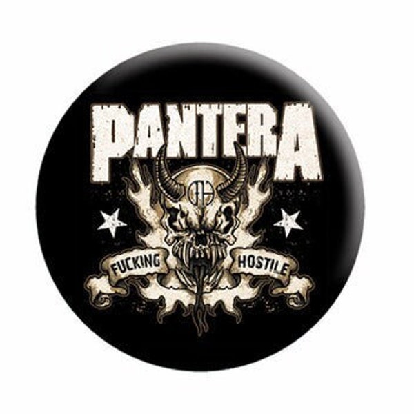 PANTERA Pinback Button Badge - Hostile Album Dimebag Darrell Phil Anselmo Heavy Metal Band Pantera Music - Round 1.25" Button Craft Supply