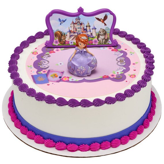 Sofia The First Cake Topper With Castle Party Cake Decoration Etsy