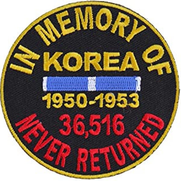 MEMORY OF KOREA Never Returned Patch - Military Biker Embroidered War Patch Craft Supply