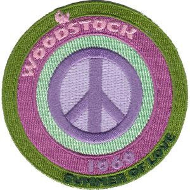 Woodstock Patch Iron On Peace Love Music Fest Dove Hippie Boho Retro Psychedelic – Biblioteca Nacional De Angola - Foto 3