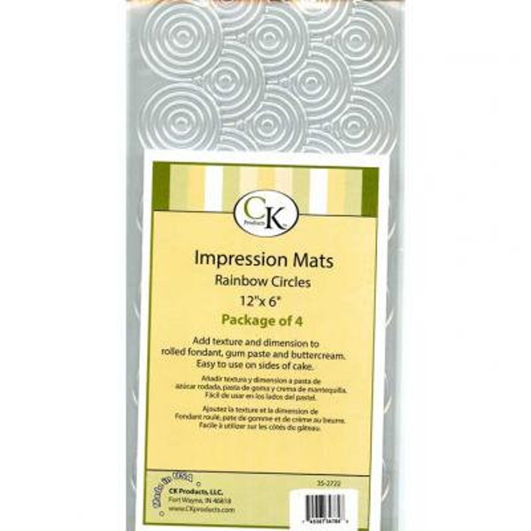 Rainbow Circles Impression Mat Great for Fondant, Gumpaste, & Buttercream Custom Cake Decorating