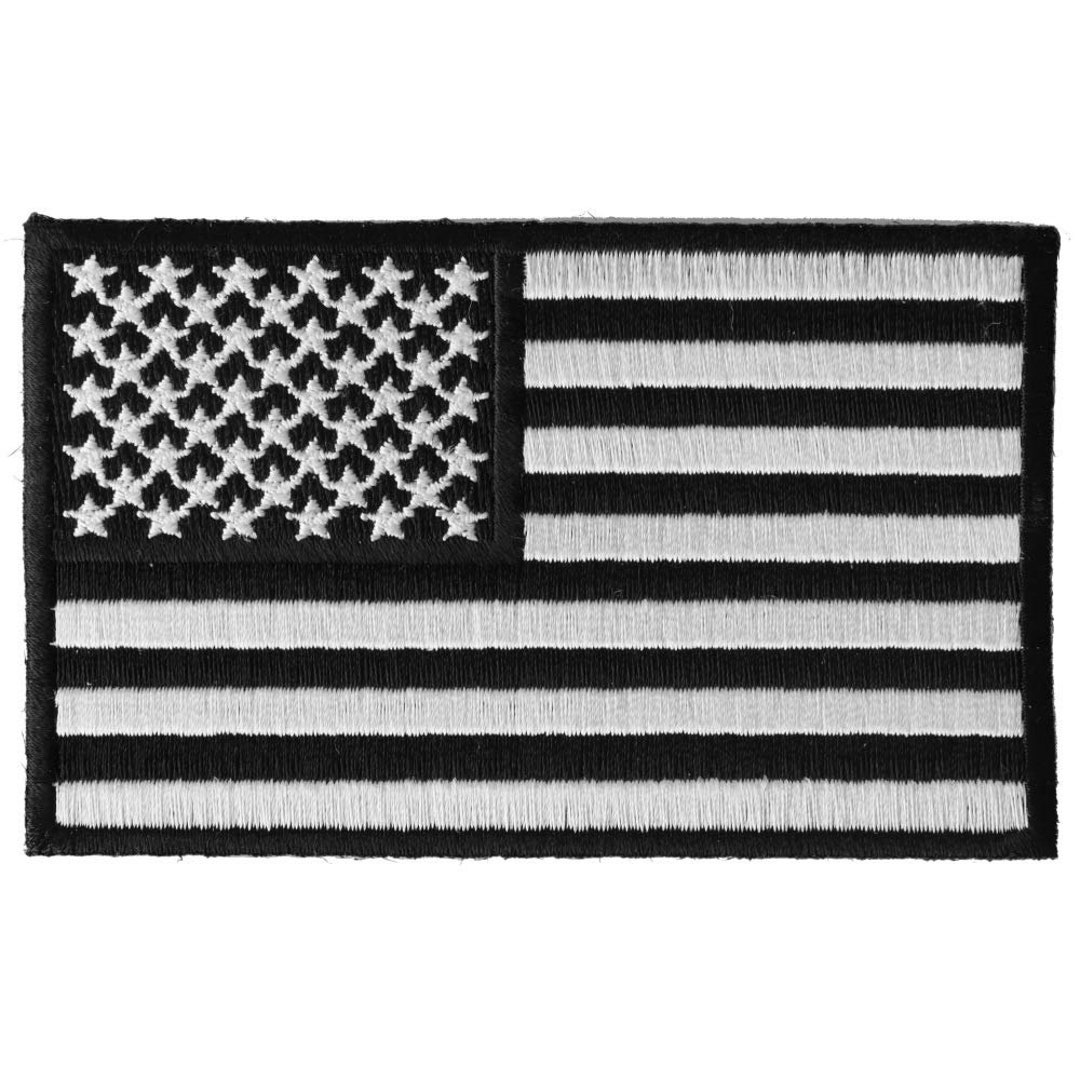 US Flag Patch With Black Borders - 3 Inch Embroidered