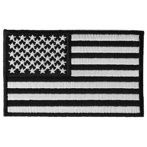 REFLECTIVE USA AMERICAN FLAG BLACK BIKER JACKET VEST MILITARY PATCH 