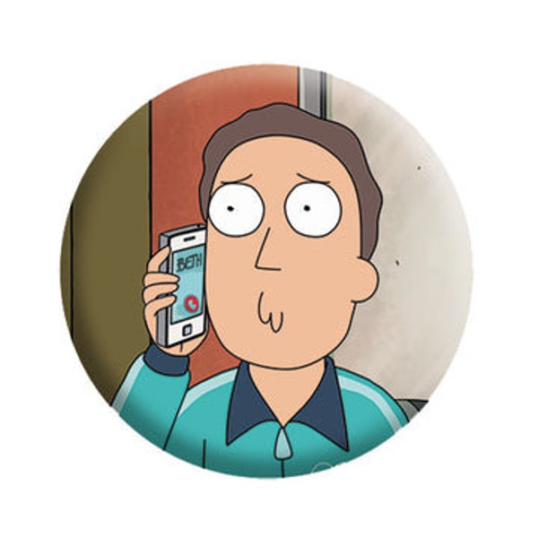 RICK & MORTY Pathetic Jerry Pinback Button Badge - Adult Swim Cartoon Network Animated TV Series - Round 1.25" Button Craft Supply