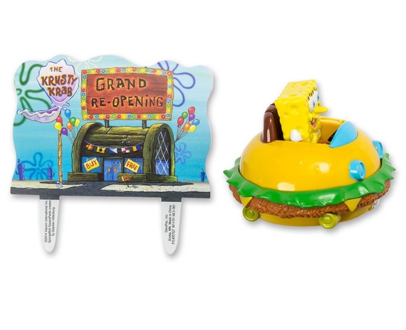 Spongebob Krabby Patty Cake Topper Cake Decoration Decoset Birthday Craft  Supply 