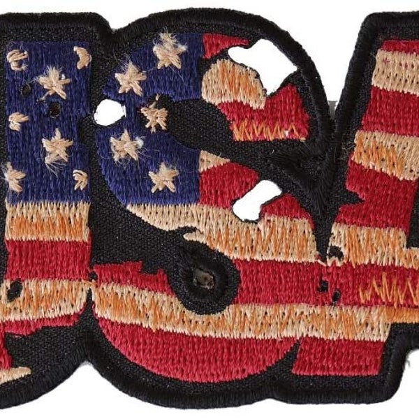 USA Vintage Patch Flag Patch - Embroidered Iron on Patch - United States of America Flag Craft Supply