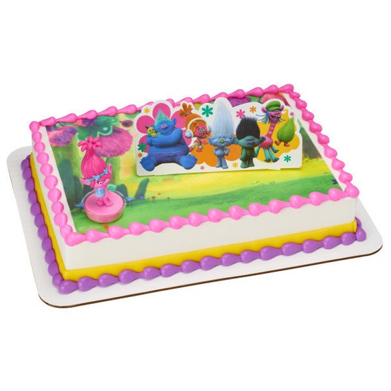 Trolls Cake Topper Poppy Show Me A Smile Cake Decoration Etsy