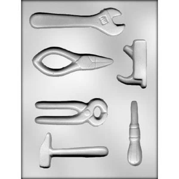 TOOL Assortment Chocolate Candy Mold -- Carpenter Builder Screwdriver Hammer Wrench Construction Craft Supply