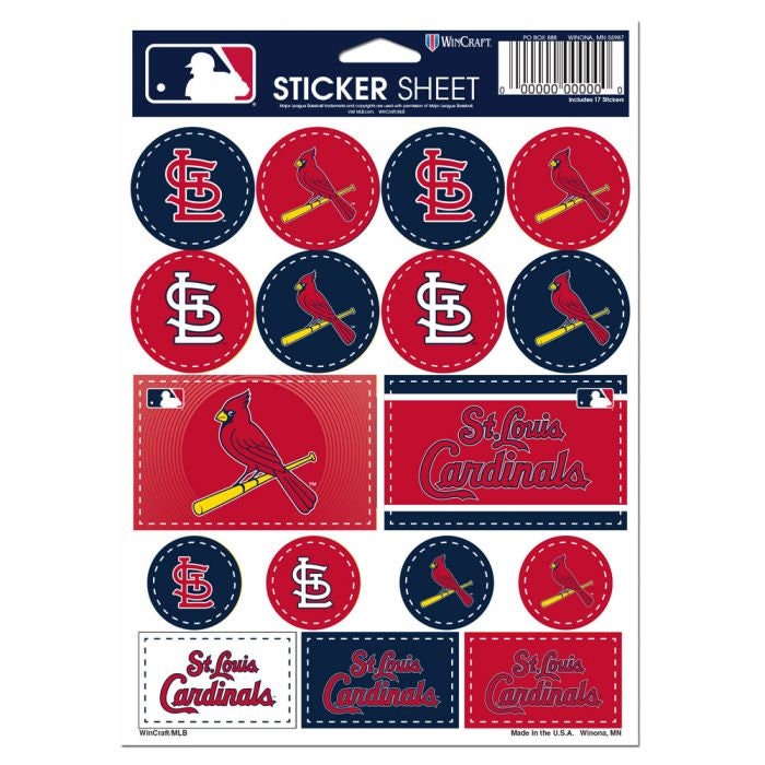 ST. LOUIS CARDINALS Vinyl Sticker Sheet 5x7 Mlb Decal St. Etsy