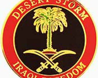 Hat Lapel Tie Pin Desert Storm Iraqi Freedom NEW 