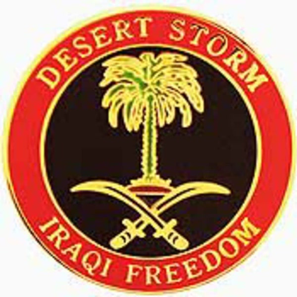 DESERT STORM Iraqi Freedom Military Lapel Pin - Enamel Pin for Backpack Tie Shirt Trading Button Pinback Craft Supply