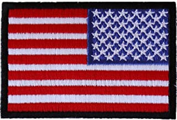 Reversed American Flag Patch Embroidered Iron on Patch United States of America  USA Flag Craft Supply 