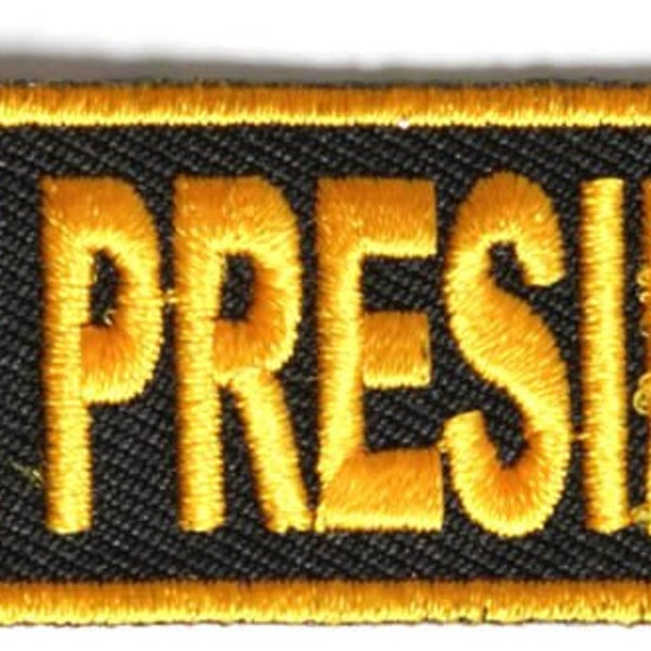 VICE PRESIDENT Yellow Biker Motorcycle Embroidered Patch Craft Supply