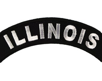 ILLINOIS STATE Rocker Biker Motorcycle Embroidered Patch
