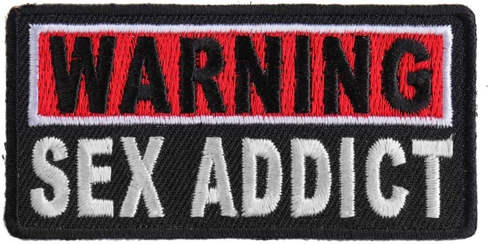 WARNING SEX ADDICT Patch Funny Embroidered Patch Appliqué pic pic