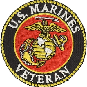 US MARINES Veteran Round Military Embroidered Patch Applique