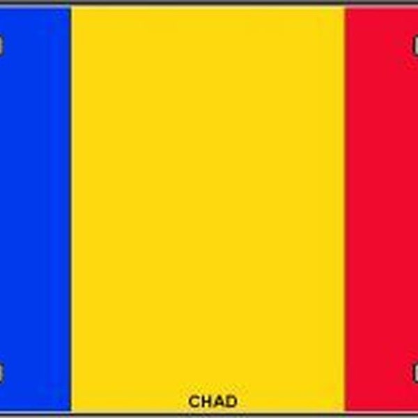 CHAD Flag Metal License Plate Sign Novelty Vanity Chadian Chadians Craft Supply