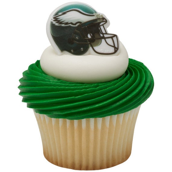 12 PHILADELPHIA EAGLES Cupcake Rings NFL Cake Toppers for Etsy