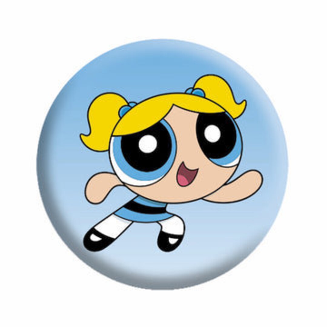 POWERPUFF GIRLS Bubbles Pinback Button Badge Cartoon Network Animation ...